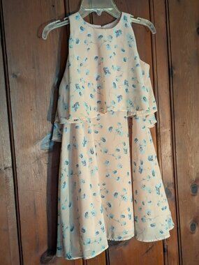 Pretty BCBG Girls DRESS -Pink -Sleeveless -Layered flare -Sz 8